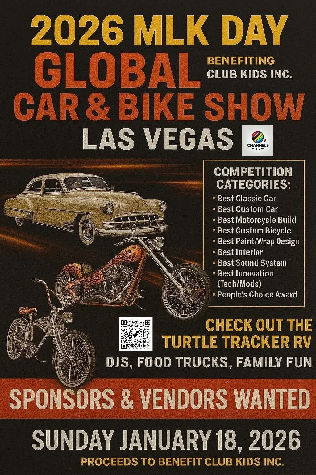 2026 MLK Day Global Car and Bike Show Benefiting Club Kids Inc jan 18th 2026