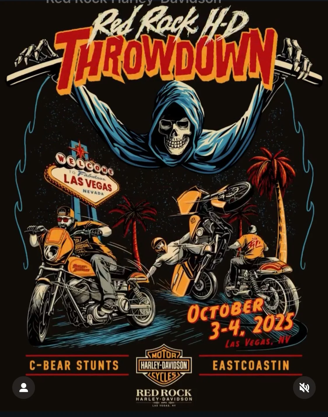Red Rock HD Throwdown C-Bear Stunts Eastcoastin Harley Davidson oct 3rd 4th 2025
