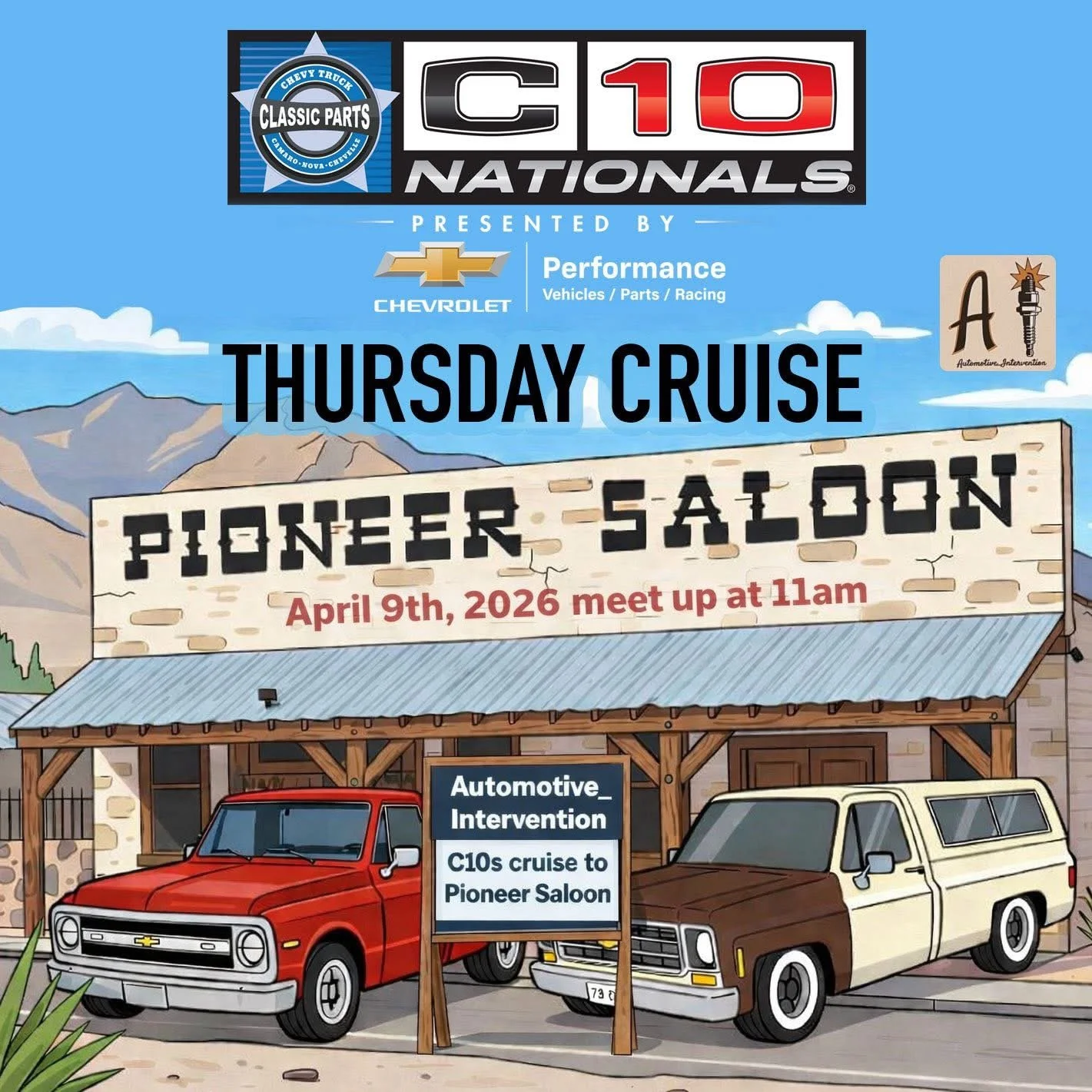 C10 Nationals Thursday Cruise Pioneer Saloon apr 9th 2026
