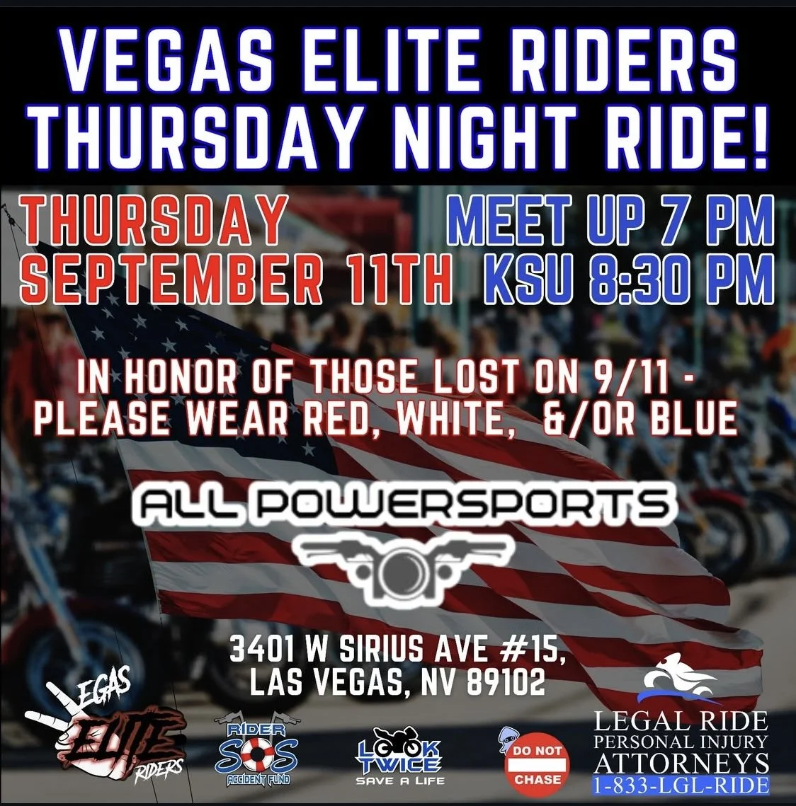 Vegas Elite Riders Thursday Night Ride sep 11th 2025