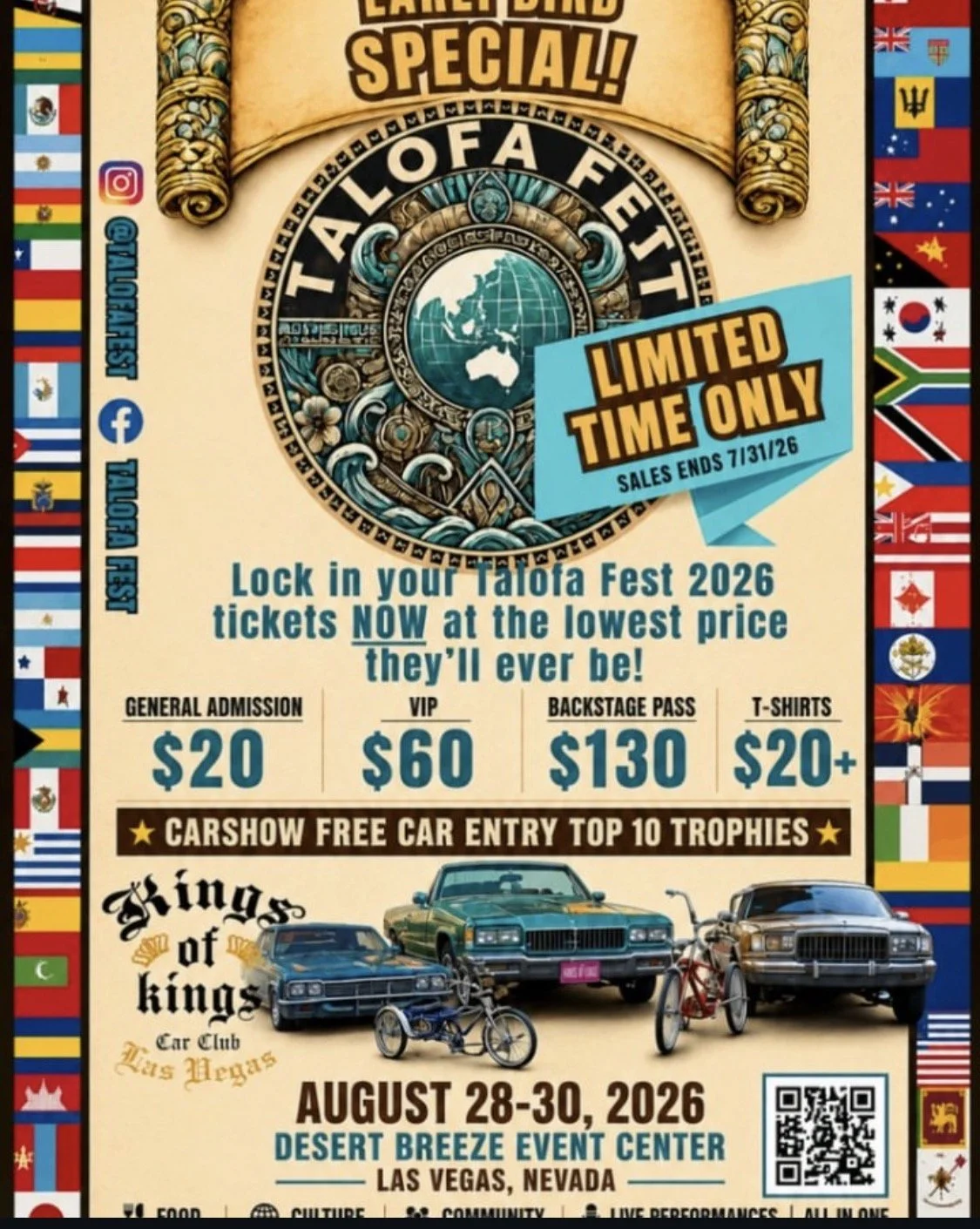 Lowrider Talofa Fest Kings of Kings aug 28-30th 2026
