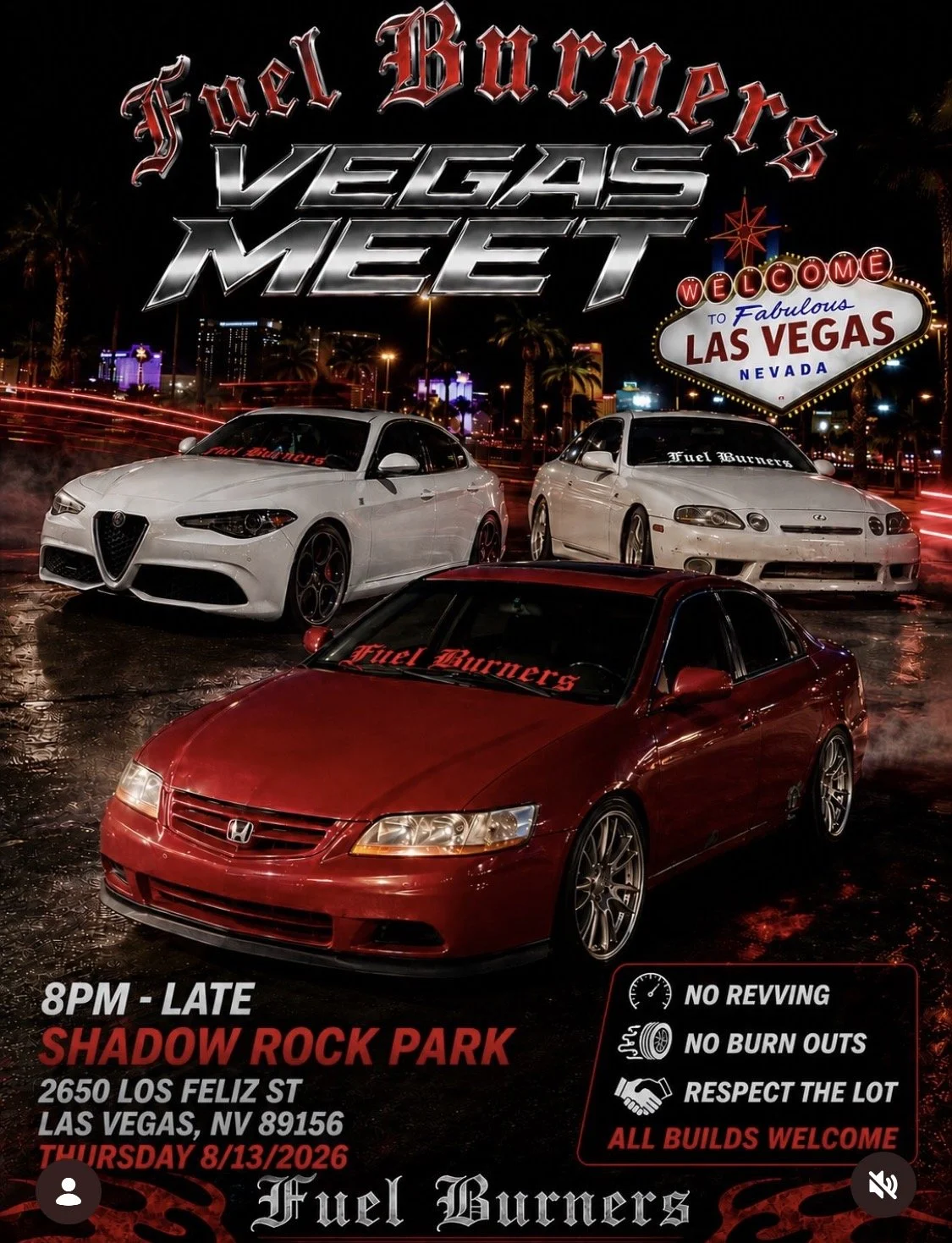 Fuel Burners Vegas Meet august 13th 2026