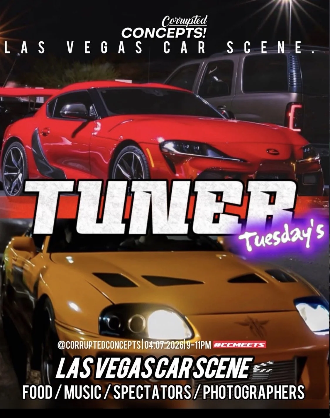 Tuner Tuesdays Corrupted Concepts Las Vegas Car Scene april 7th 2026