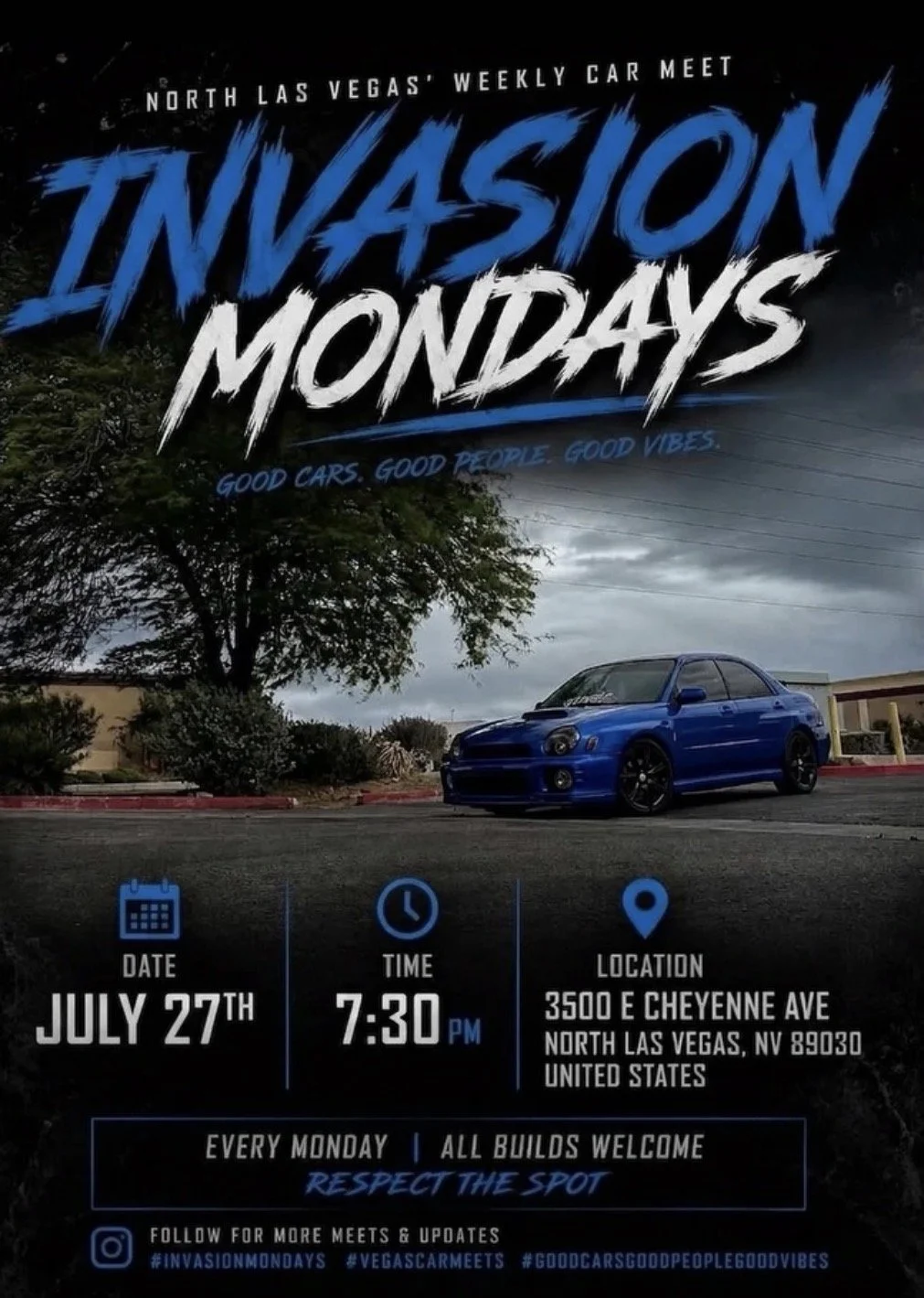 Invasion Mondays North Las Vegas Weekly Car Meet july 27th 2026