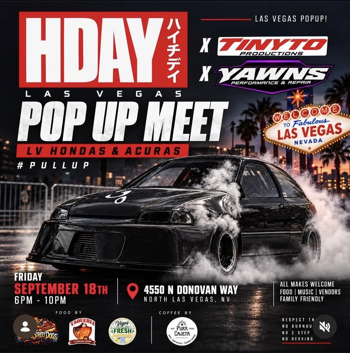 HDAY Las Vegas Pop Up Meet LV Hondas and Acuras sep 18th 2026