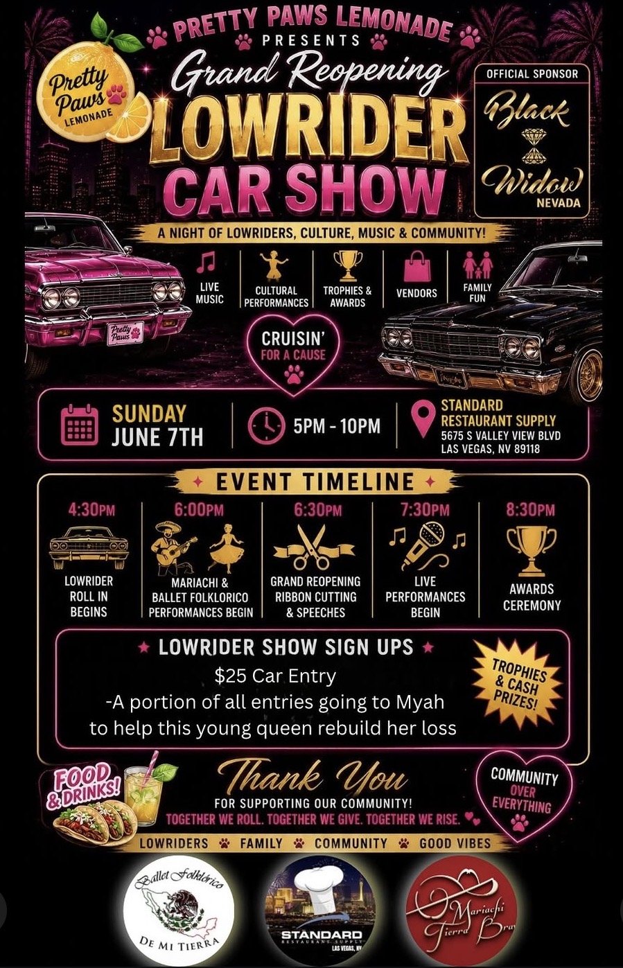 Lowrider Car Show Grand Reopening Standard Restaurant Supply june 7th 2026