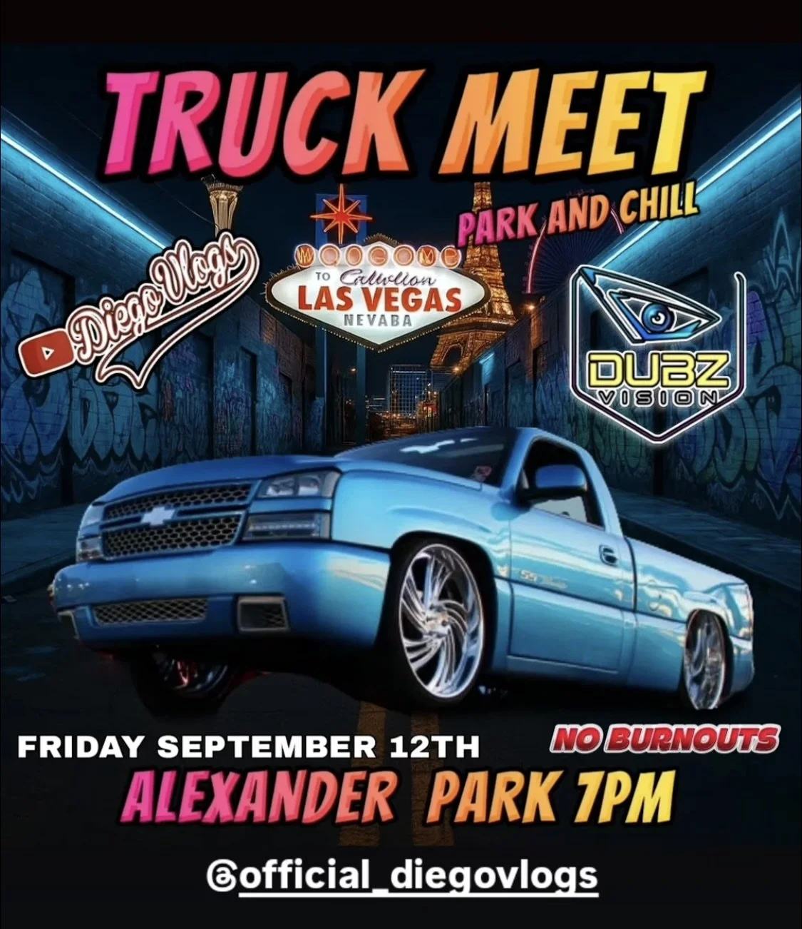Truck Meet Park and Chill Diego Vlogs Dubz Vision Alexander Park sep 12th 2025