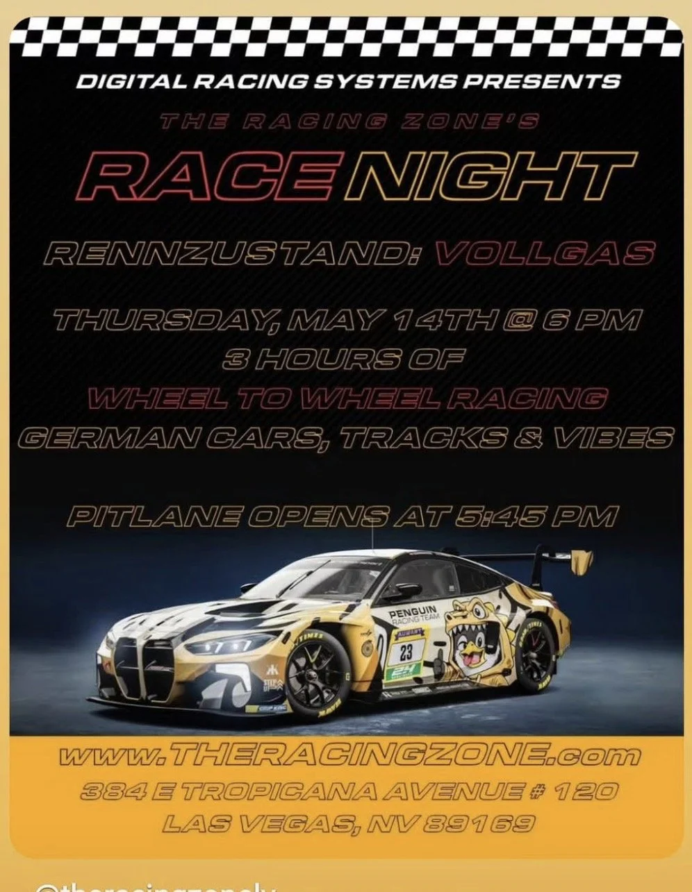 Digital Racing Systems Presents The Racing Zones Race Nights may 14th 2026
