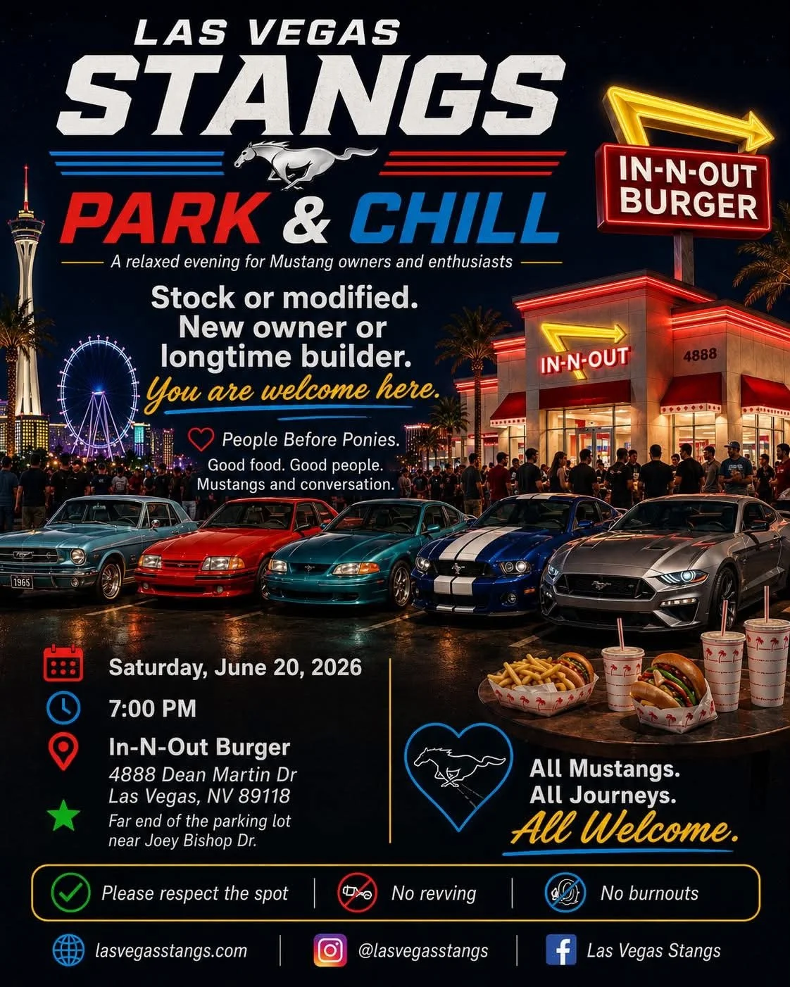 Las Vegas Stangs Park and Chill In-N-Out Burger jun 20th 2026