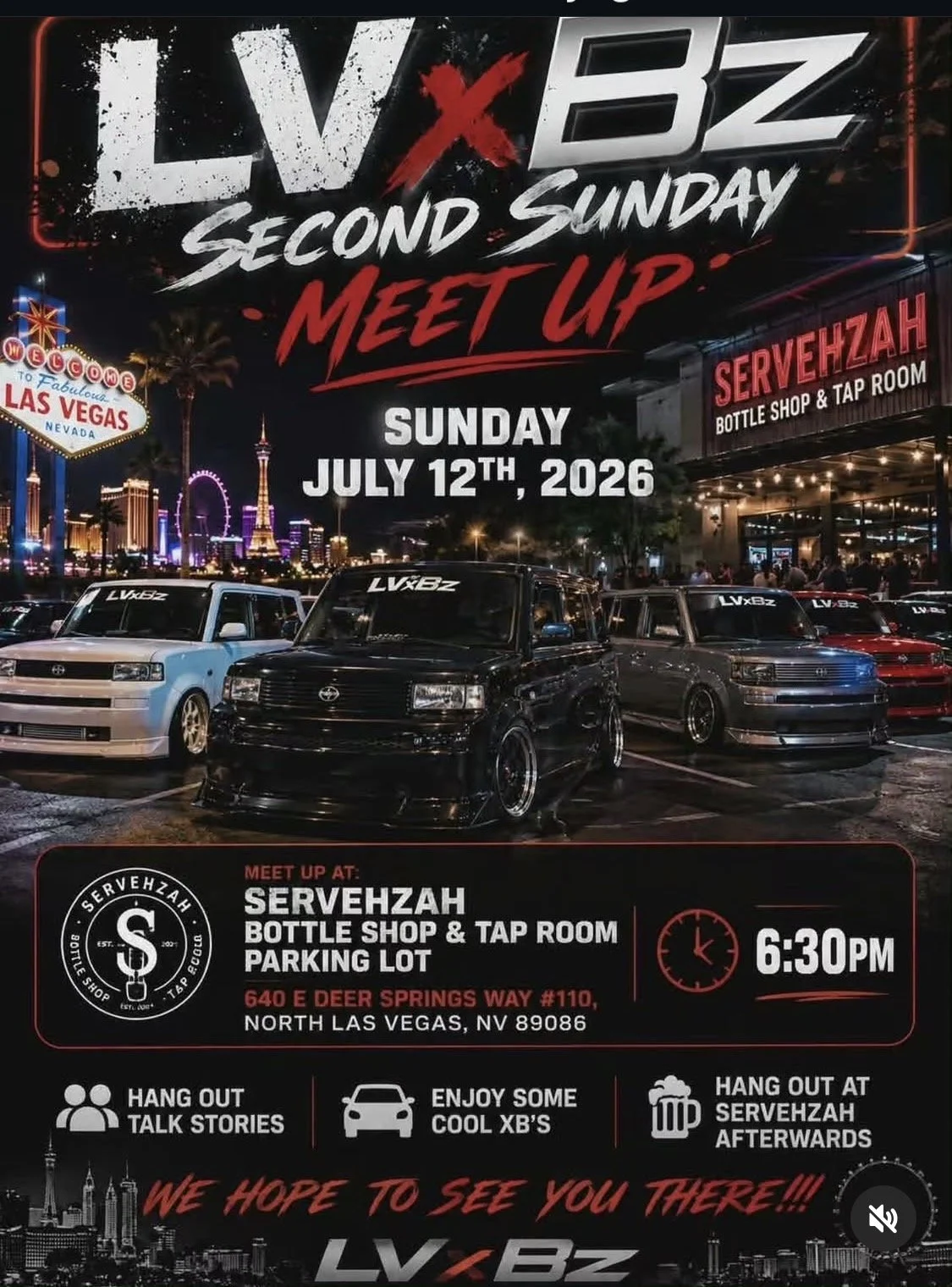 LVxBZ Second Sunday Meetup Servehzah Bottle Shop july 12th 2026