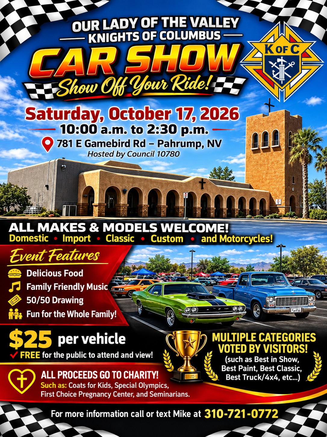 Car Show Our Lady Of The Valley Knights Of Columbus oct 17th 2026