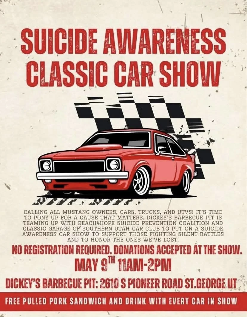 Suicide Awareness Classic Car Show St George UT may 9th 2026