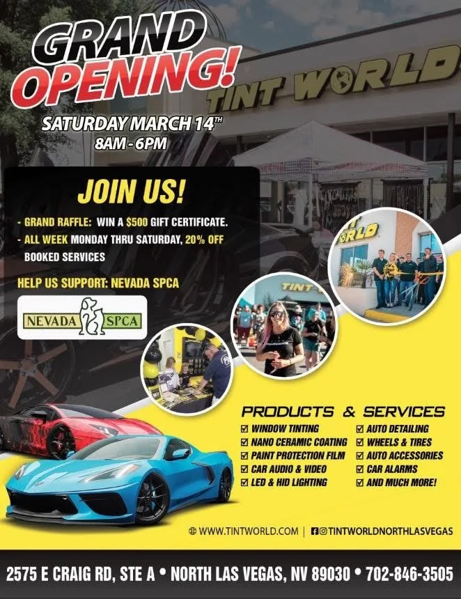 Tint World Grand Opening Nevada SPCA mar 14th 2026