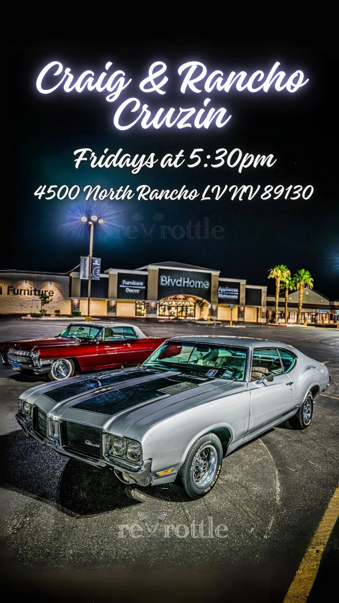 Craig and Rancho Cruzin at Boulevard Home Las Vegas Car Meet mar 27th 2026