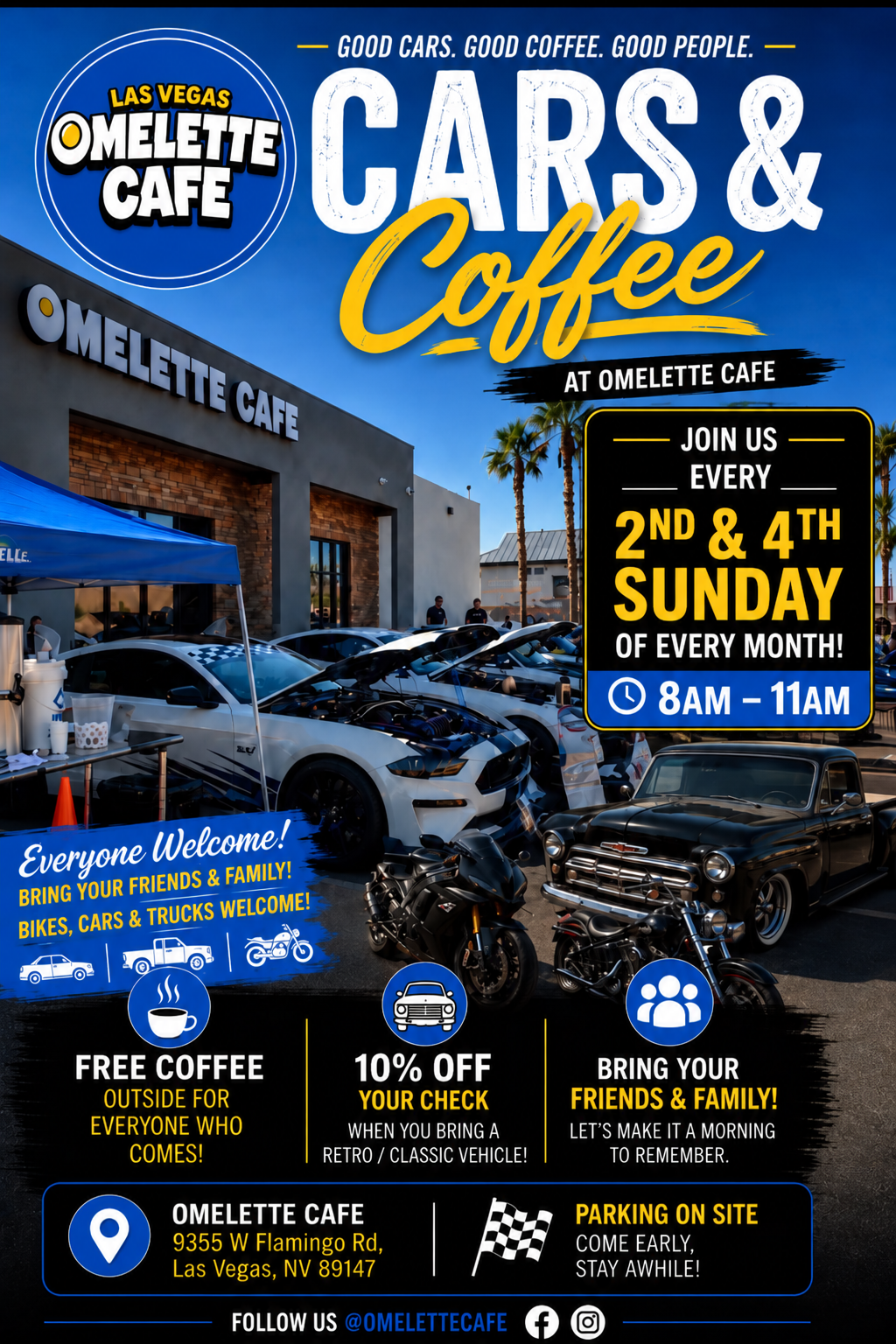 Cars and Coffee at Las Vegas Omelette House sept-27th-2026
