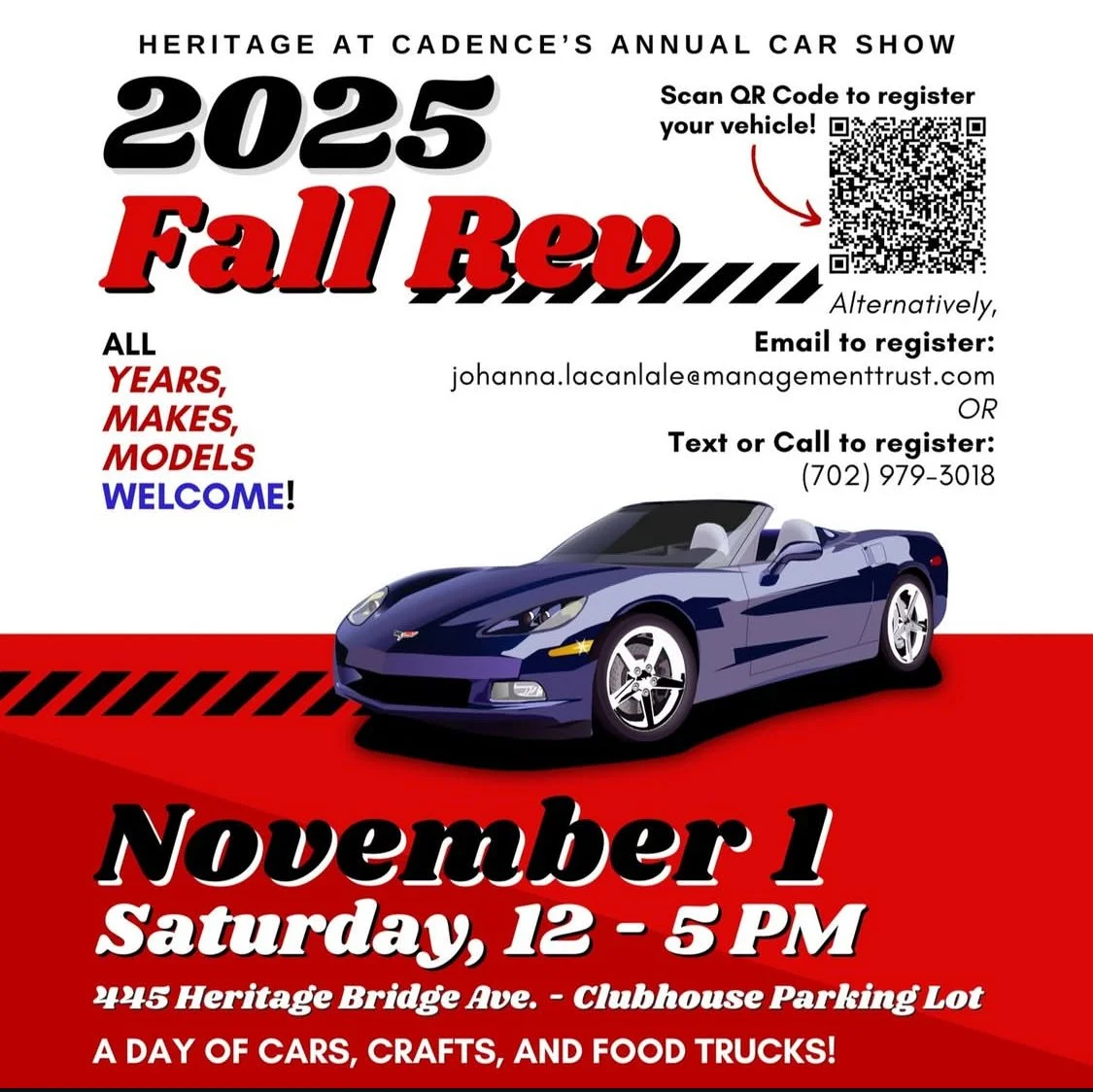 2025 Fall Rev Heritage at Cadence Annual Car Show nov 1st 2025