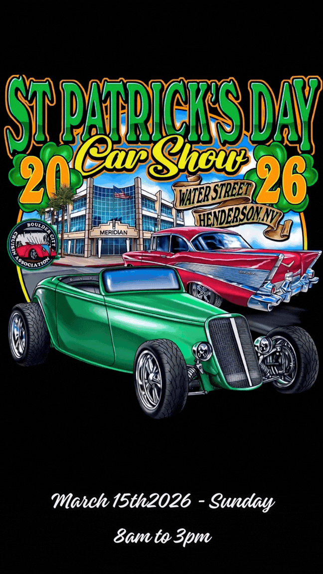 St Patricks Day Car Show 26 Water Street Henderson Boulder City Cruisin Association mar 15th 2026