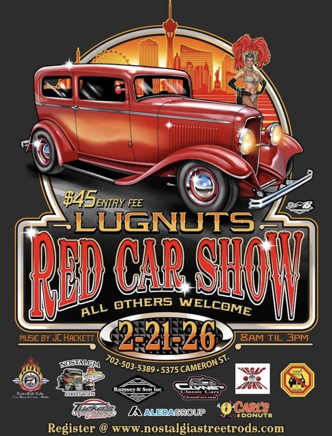 Lugnuts Red Car Show Nostalgia Street Rods feb 21st 2026