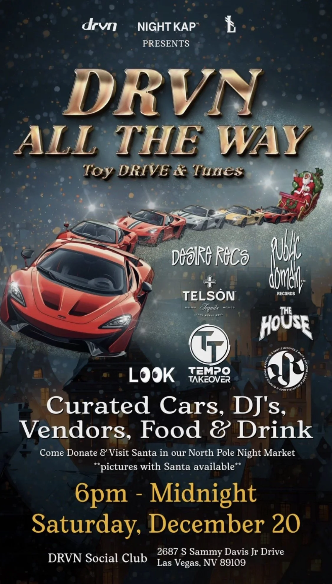 DRVN All The Way Toy Drive and Tunes dec 20th 2025