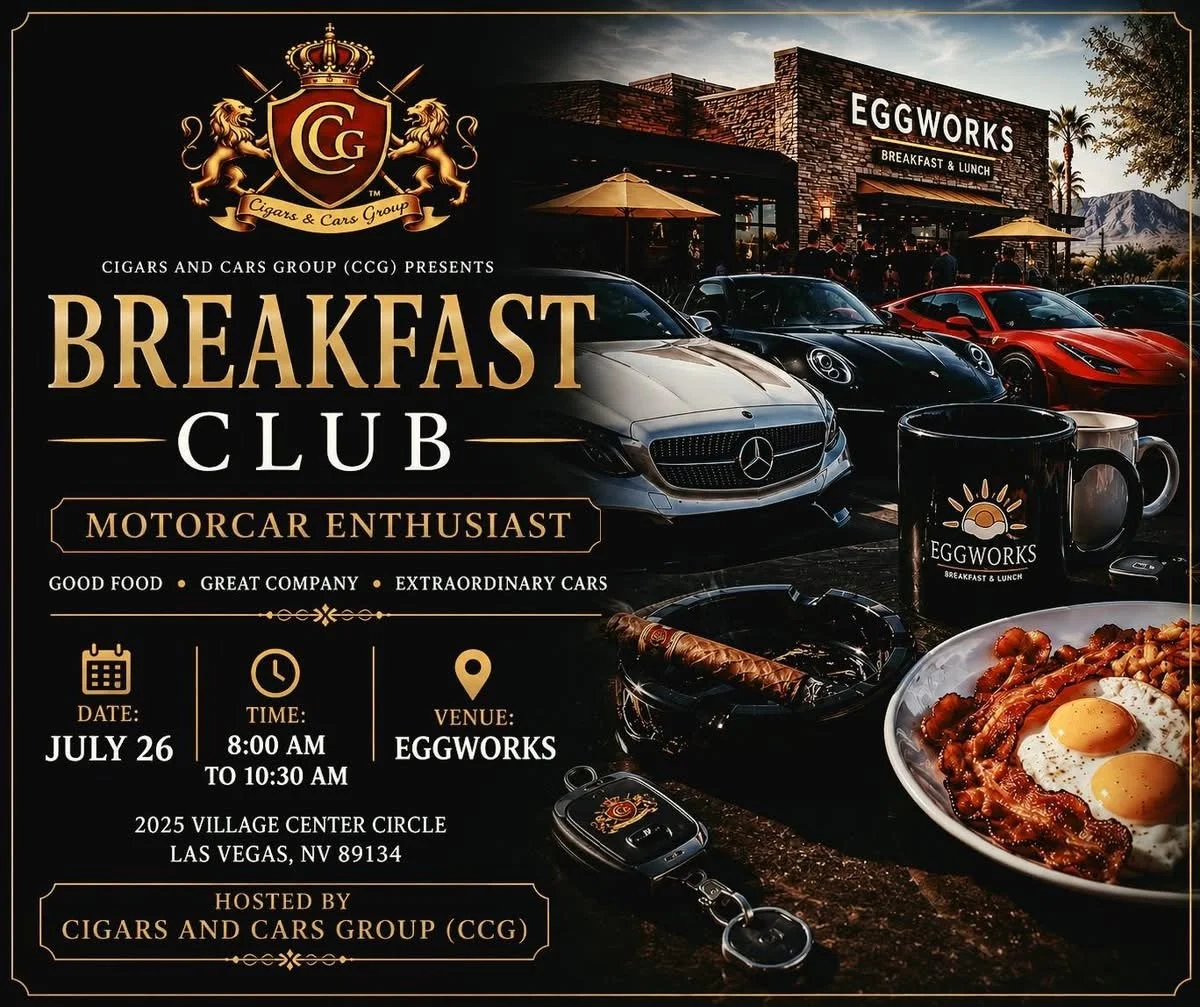 Cigars and Cars Group Breakfast Club Eggworks july 26th 2026