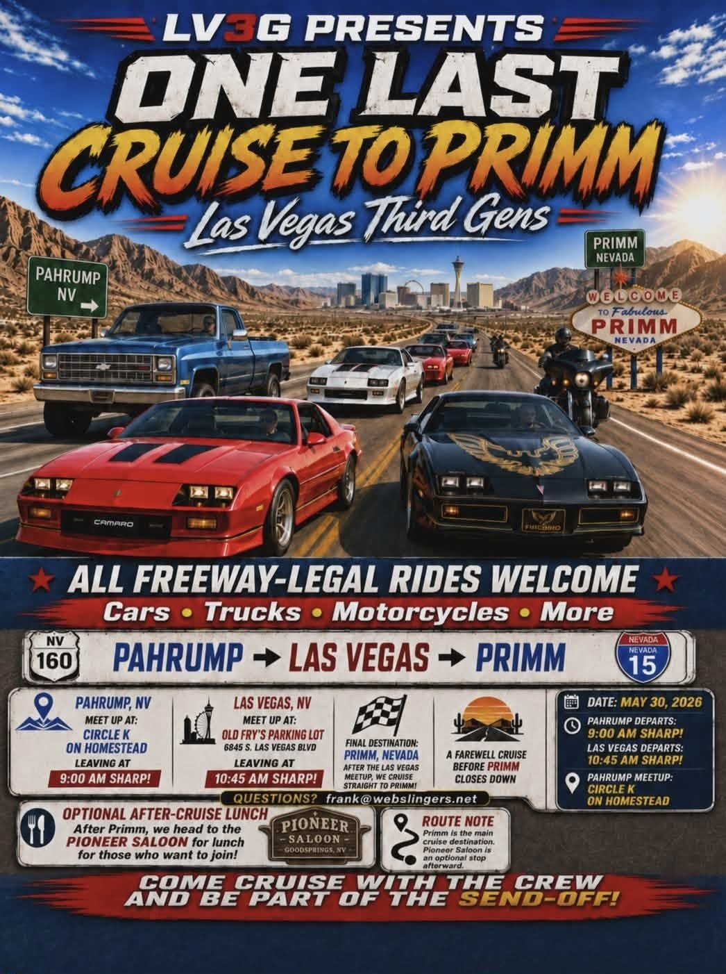 LV3G Presents One Last Cruise To Prime Las Vegas Third Gens may 30th 2026