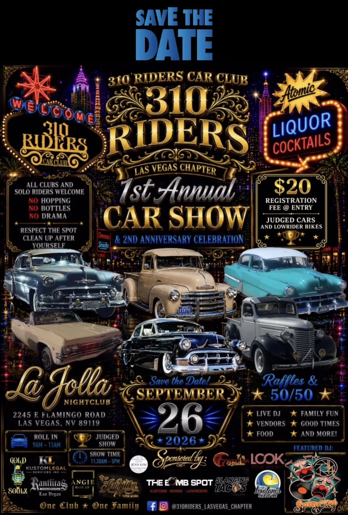310 Riders Car Club 1st Annual Car Show 2nd Anniversary Celebration sep 26th 2026
