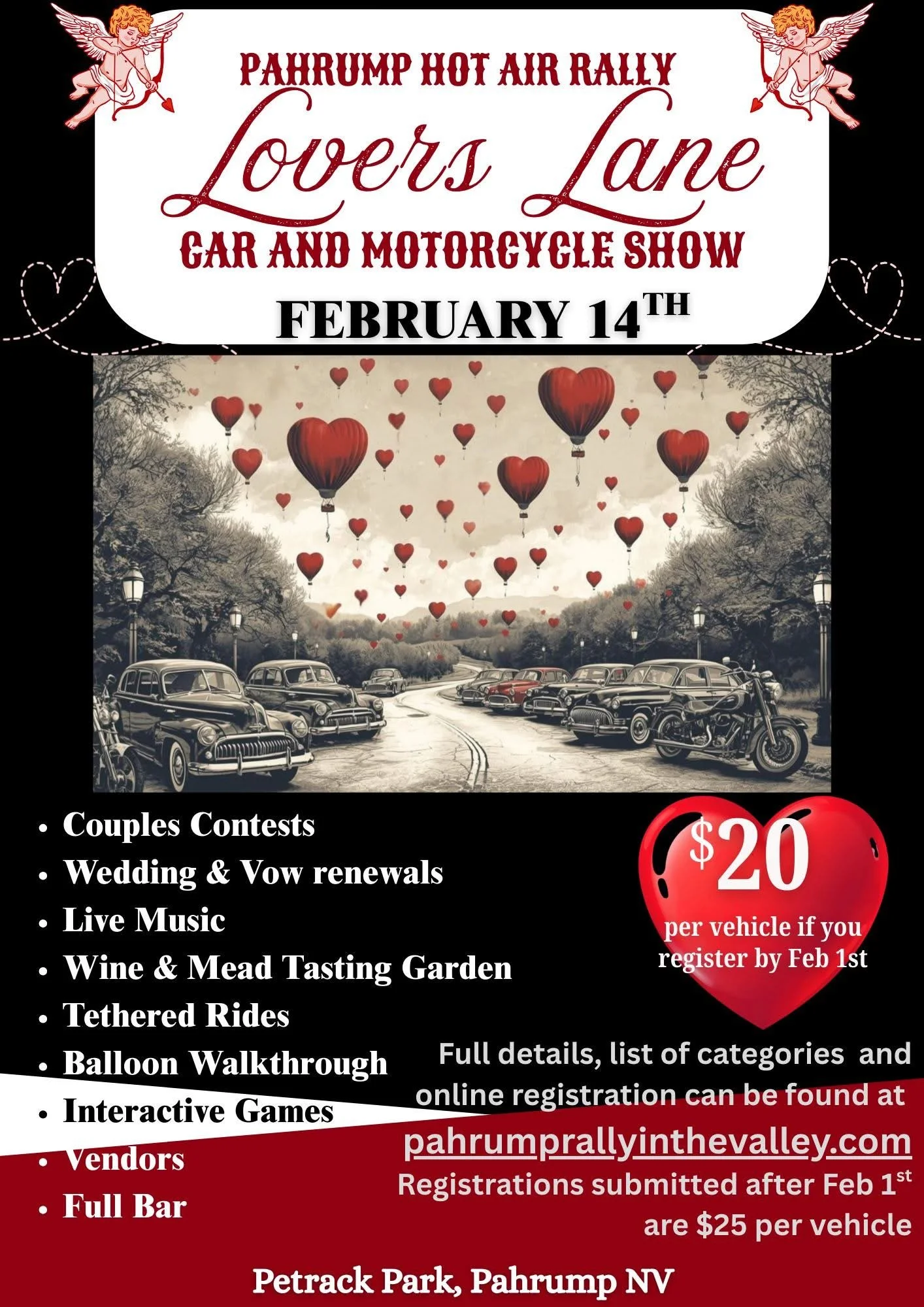 Pahrump Hot Air Rally Lovers Lane Car and Motorcycle Show feb 14th 2026