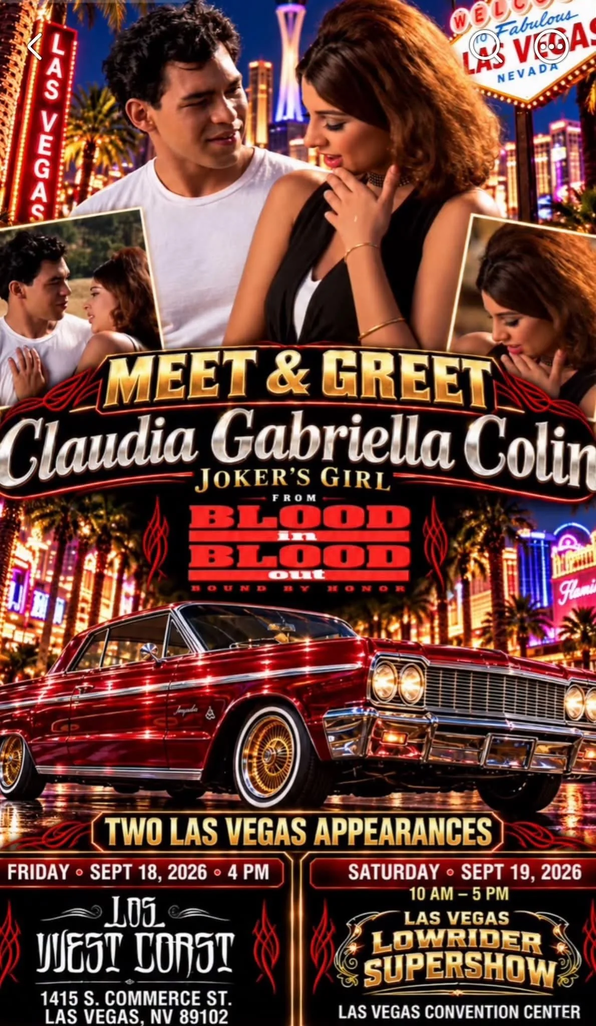 Claudia Gabriella Colin Jokers Girl Blood In Blood Out sep 19th 2026