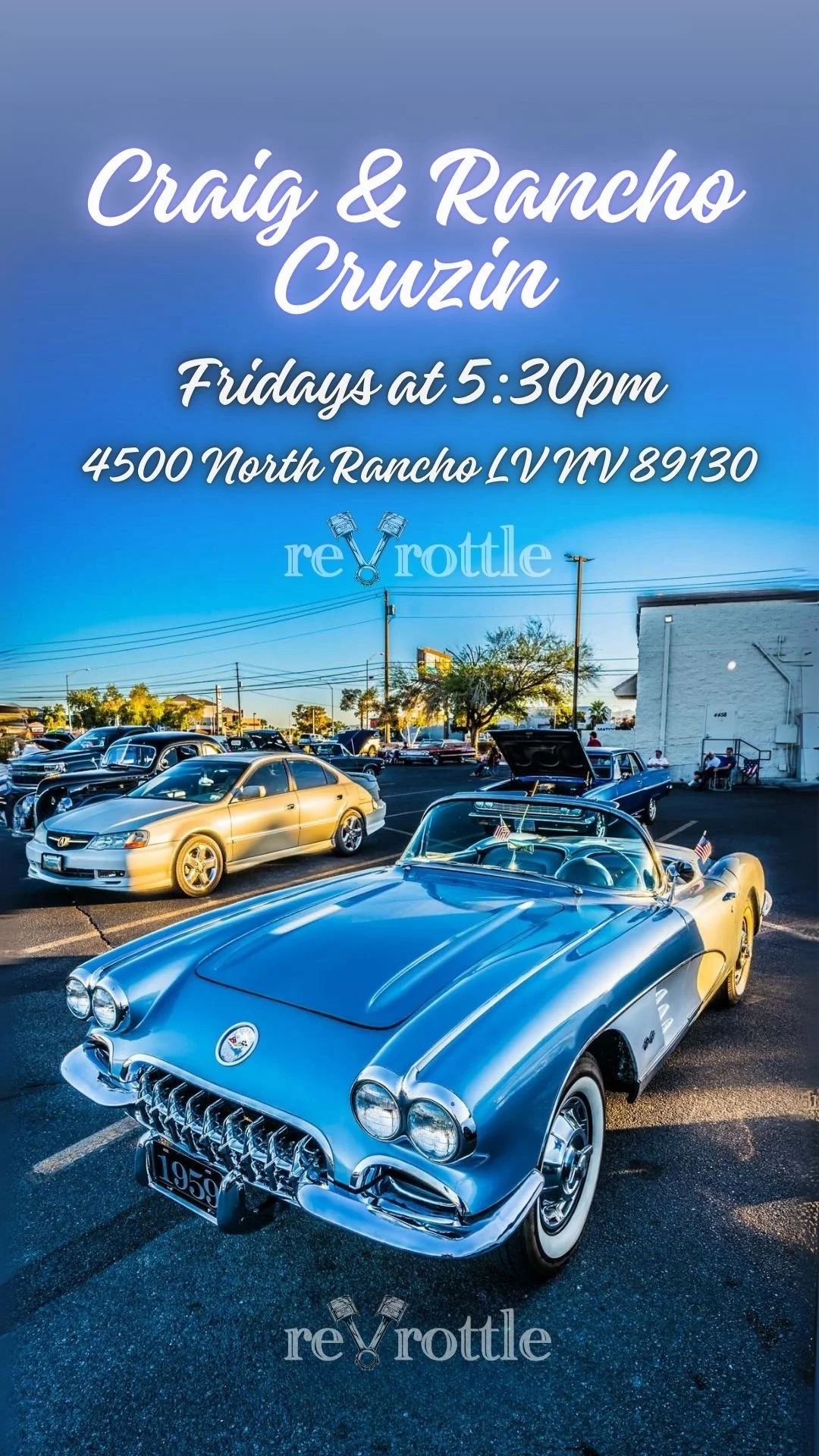 Craig and Rancho Cruzin at Boulevard Home Las Vegas Car Meet sep 12th 2025