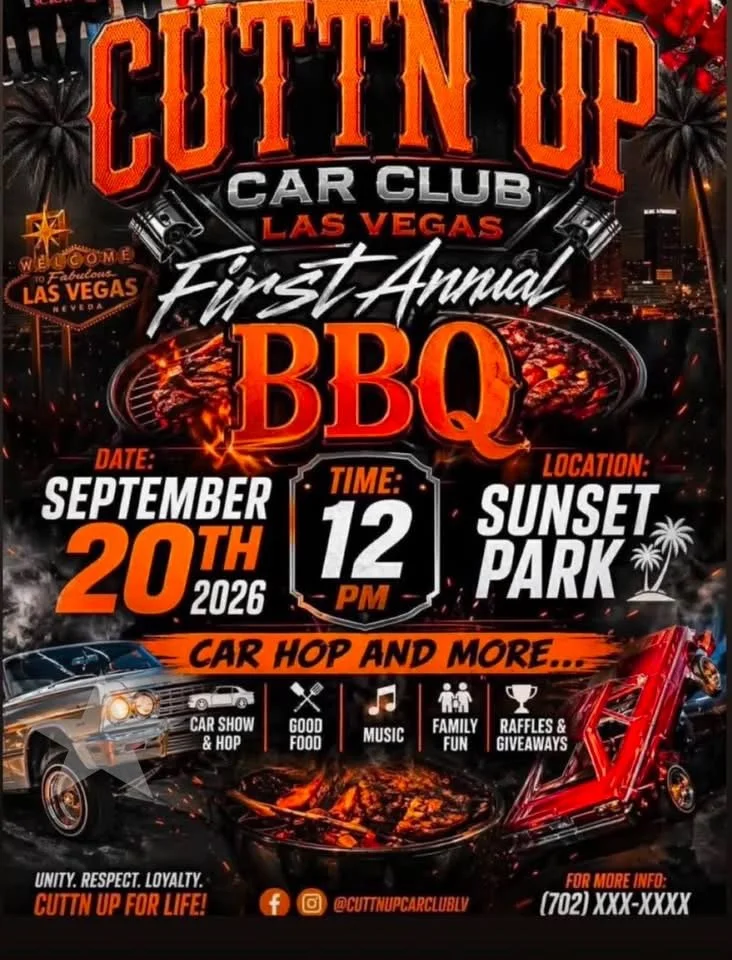 Lowrider Cuttin Up Car Club Las Vegas First Annual BBQ Car Hop sep 20th 2026