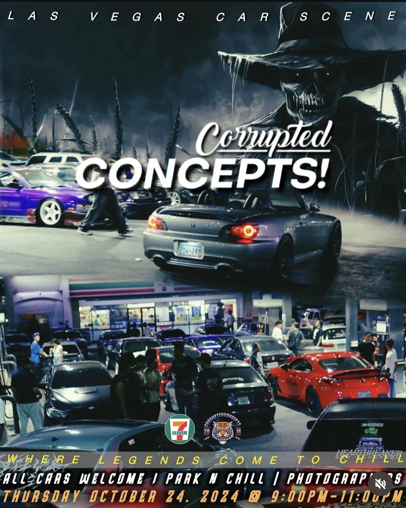 Corrupted Concepts Las Vegas Car Scene October 24th 2024 Revrottle
