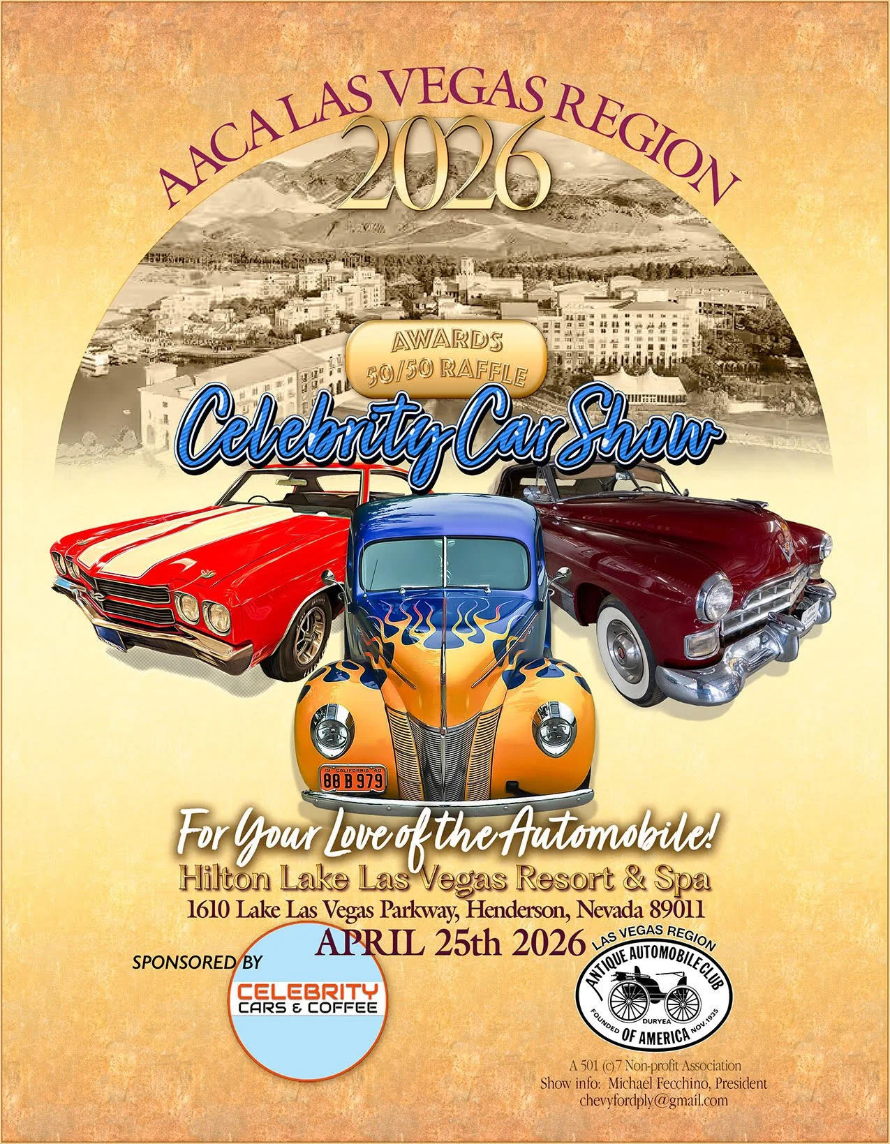 AACA Las Vegas Region 2026 Celebrity Car Show Antique Automobile Club apr 25th 2026