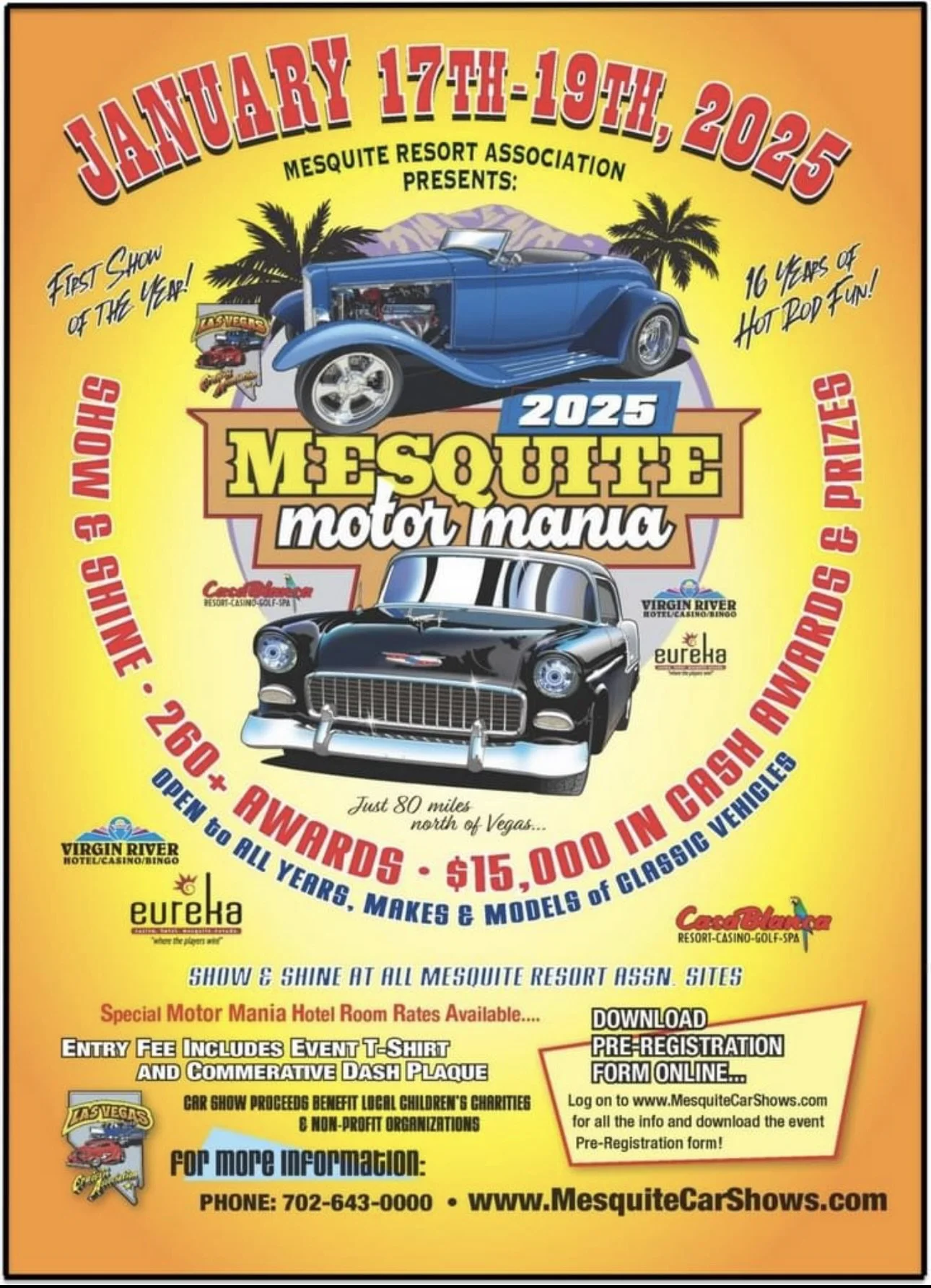 Mesquite Motor Mania Mesquite Resort Association Car Show January 17th 19th 2025