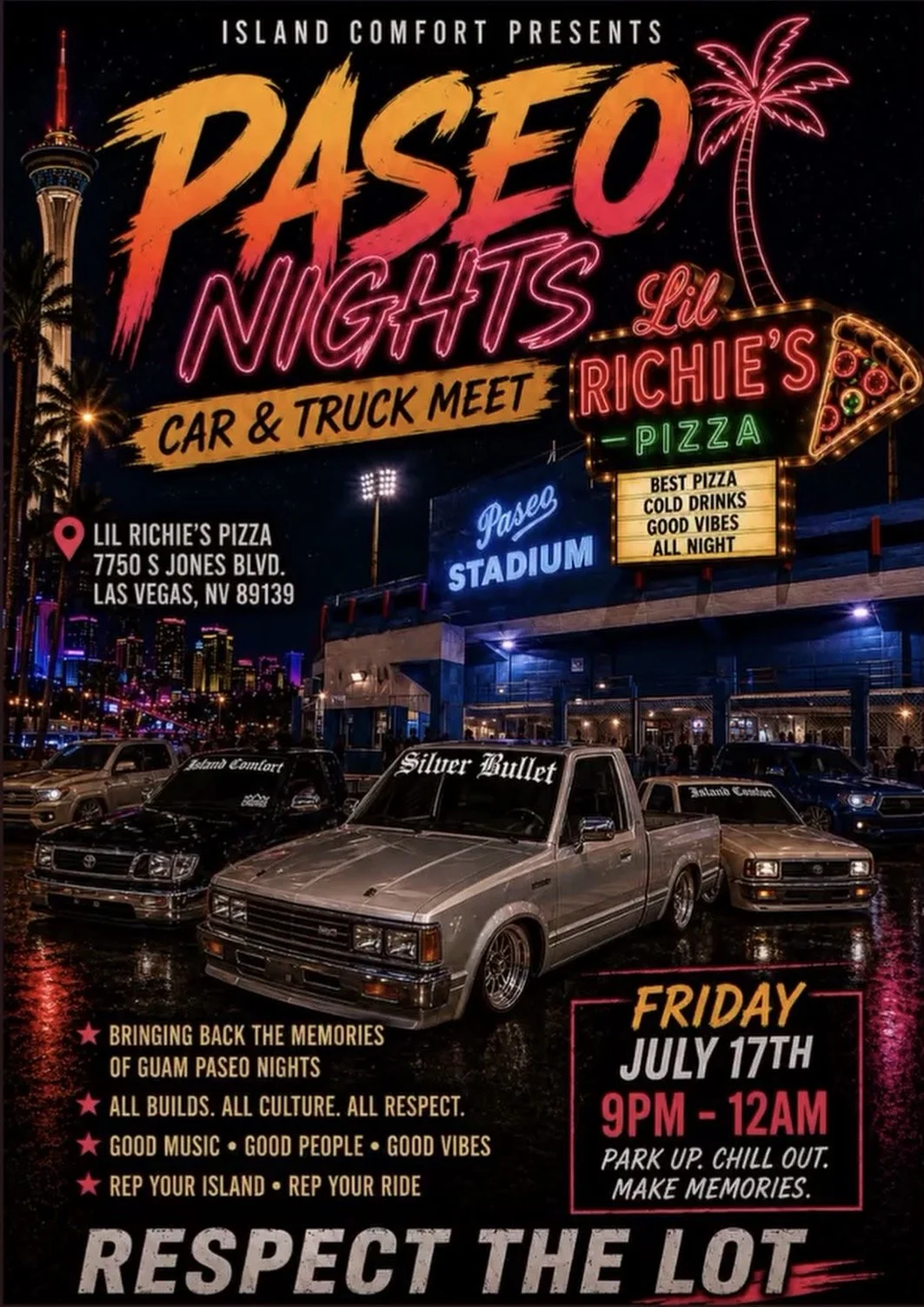 Paseo Nights Island Comfort Lil Richies Pizza july 17th 2026