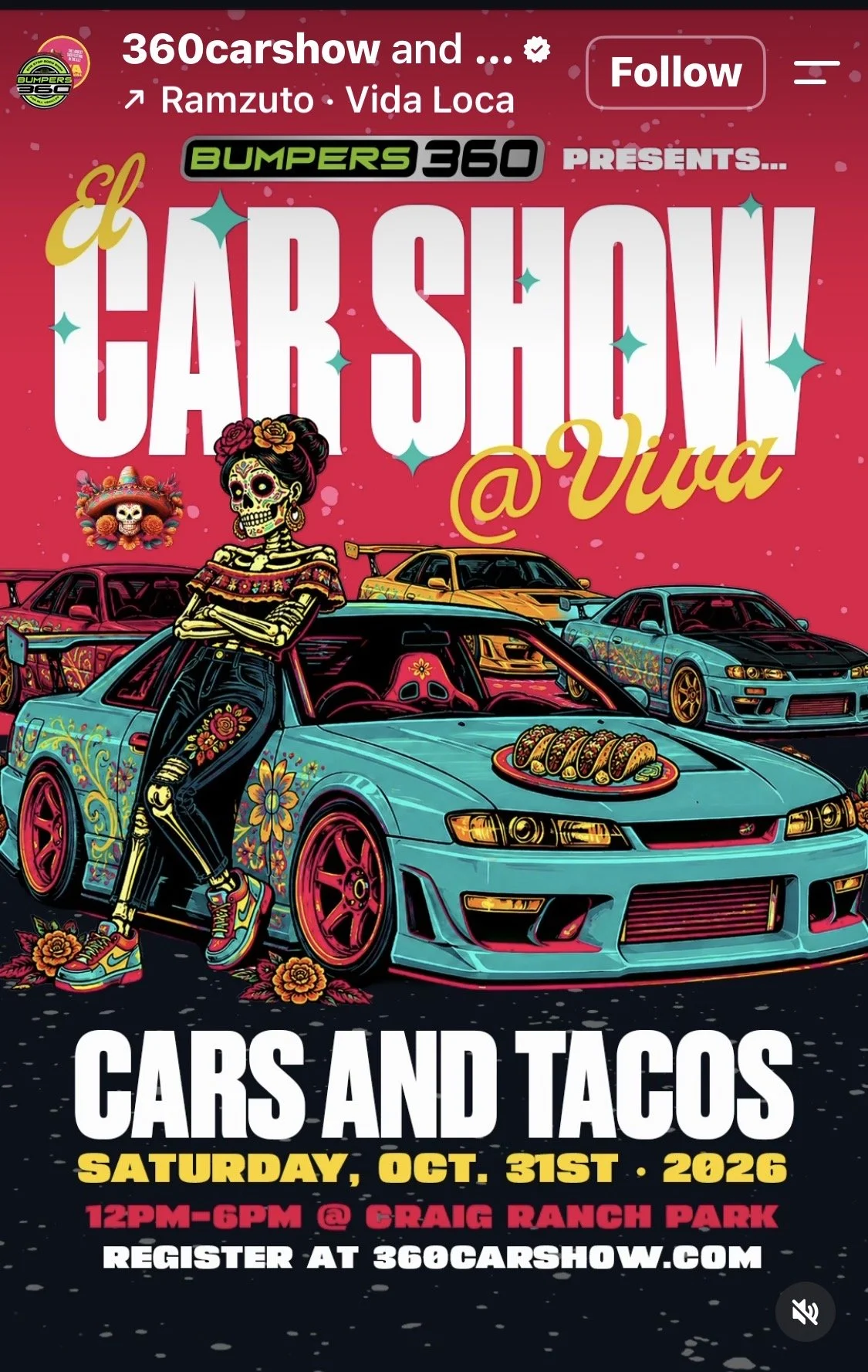 360 Car Show at Viva Cars and Tacos oct 31st 2026