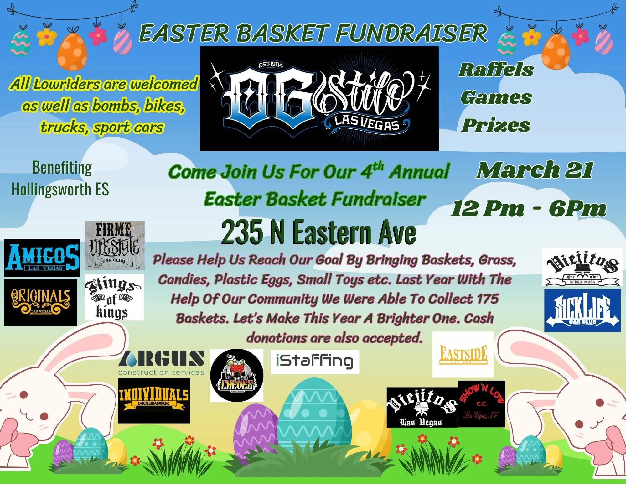 Lowrider OG Stilo Las Vegas Easter Basket Fundraiser mar 21st 2026