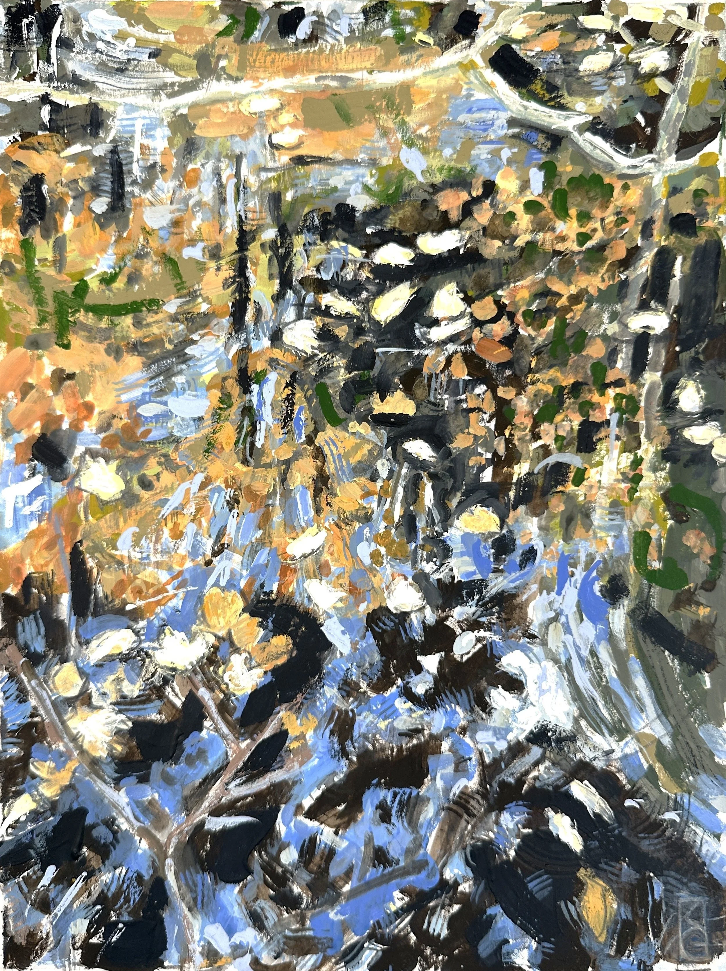 Colors of an afternoon (the Boquet River) / Gouache on paper / 8 x 10.5" / 2026