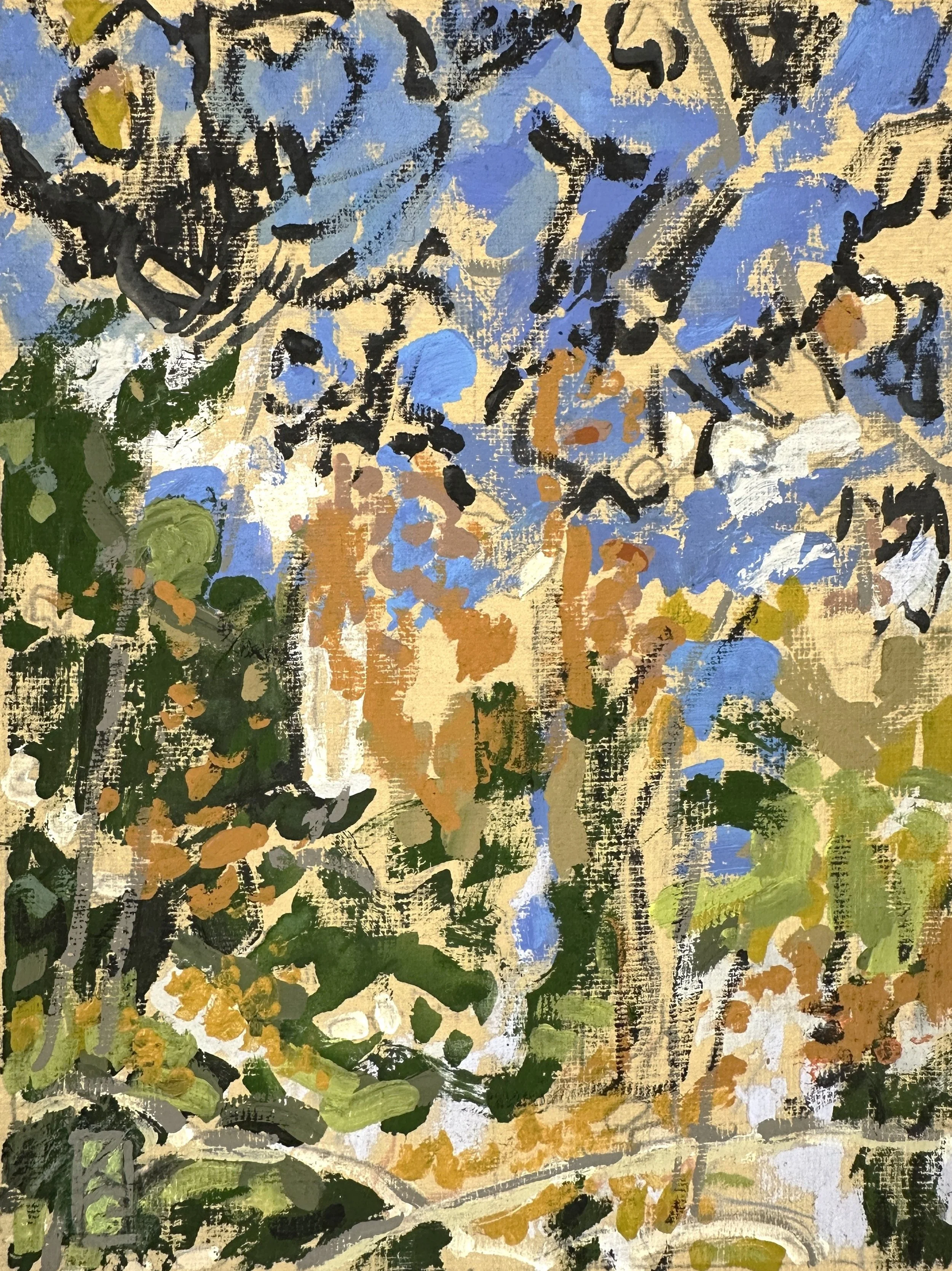 Tapestry (the Boquet River) / Gouache on paper / 6x8" / 2026