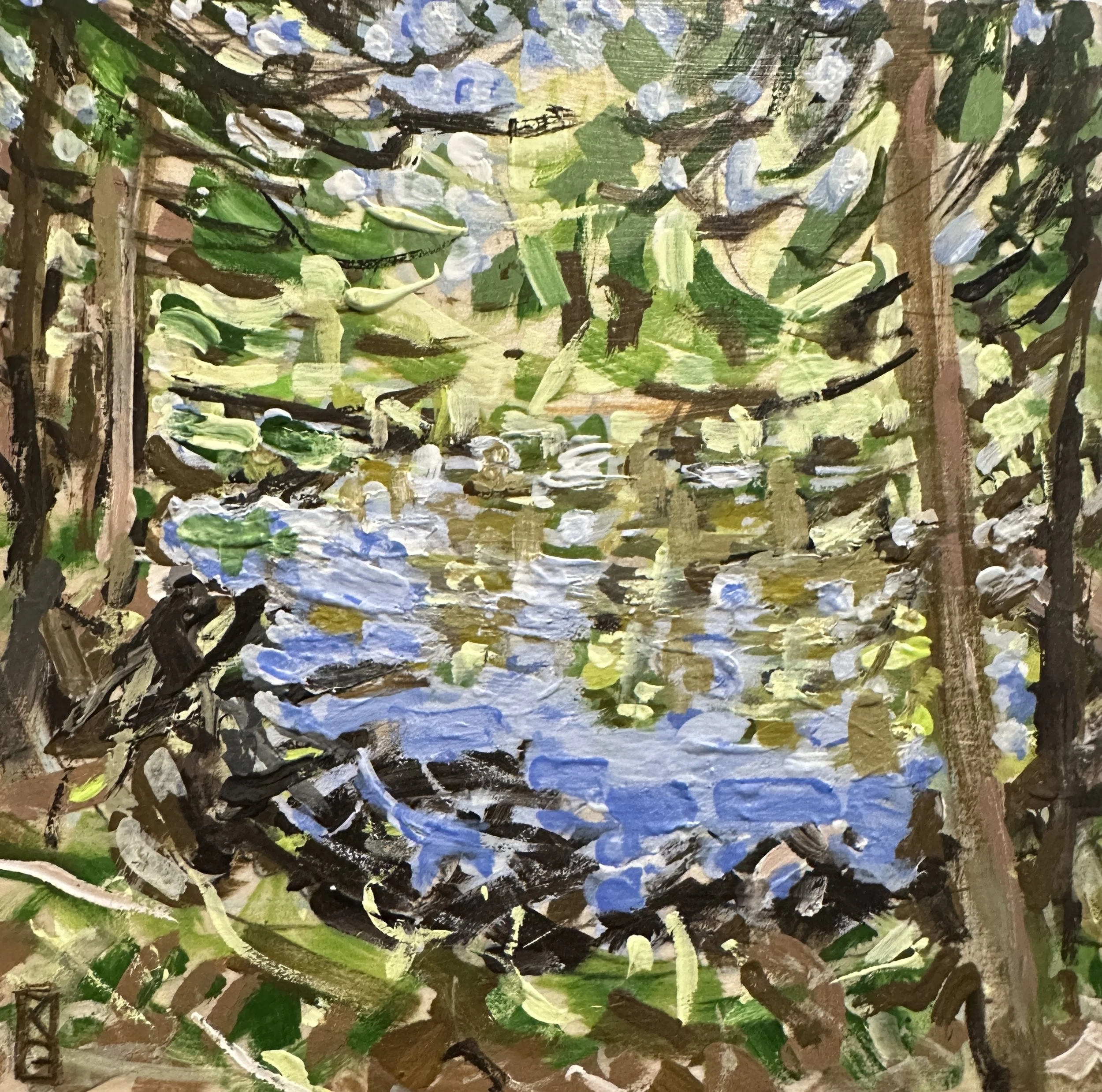 By the Marsh  /  Gouache on panel  /  6x6"  /  2025