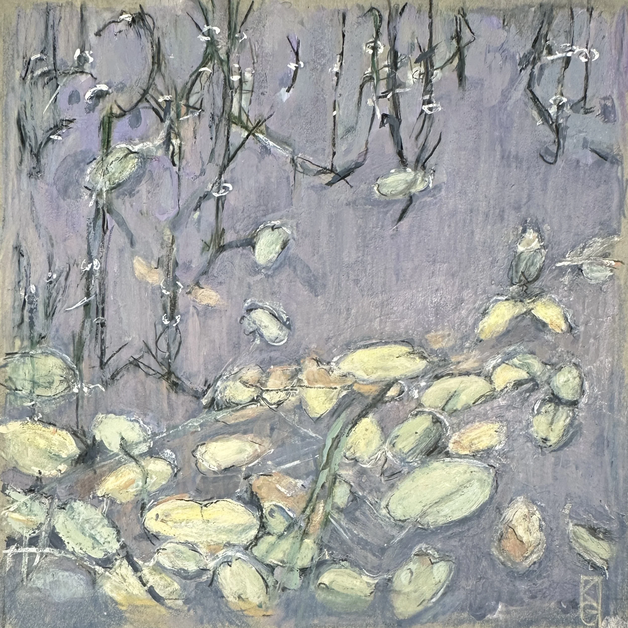 Fujiiro (Mauve)  /  Gouache and pencil on paper  /  8x8"  /  2025