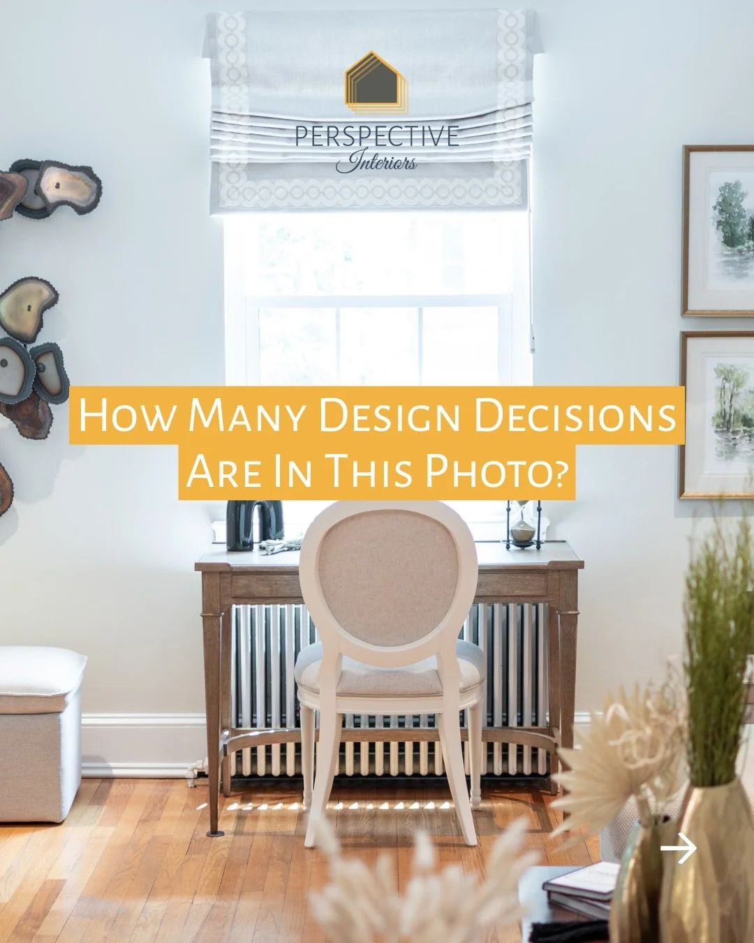 Every detail you see here, from the window treatments and wall color to the desk, chair fabric, artwork, and layered textures, was selected with intention.

That&rsquo;s the difference thoughtful design makes. It&rsquo;s the behind-the-scenes decisio