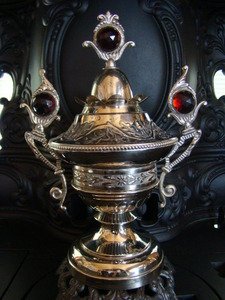 *SOLD* Three Red Jeweled Round Oak Stove Finial $2500.00
