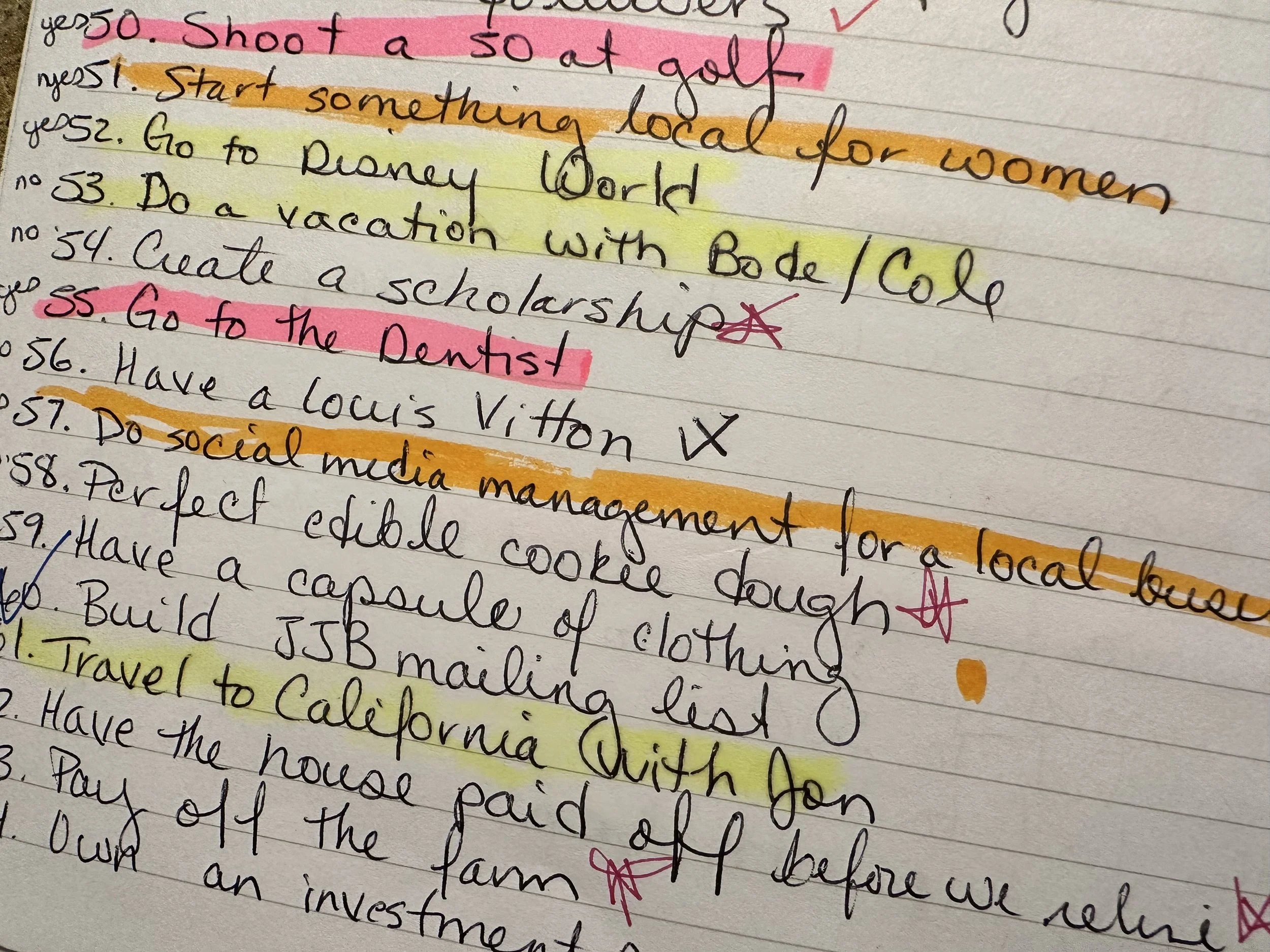 101 in 1001 Goal Setting 