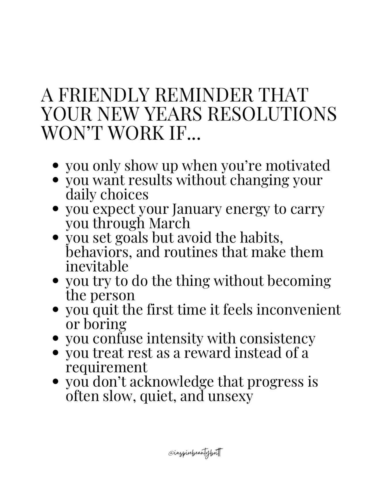 I broke up with New Years Resolutions a long time ago. 

Because resolutions don&rsquo;t fail due to lack of motivation or desire. They fail when there&rsquo;s no identity shift to support them. Lasting change doesn&rsquo;t come from a list of things