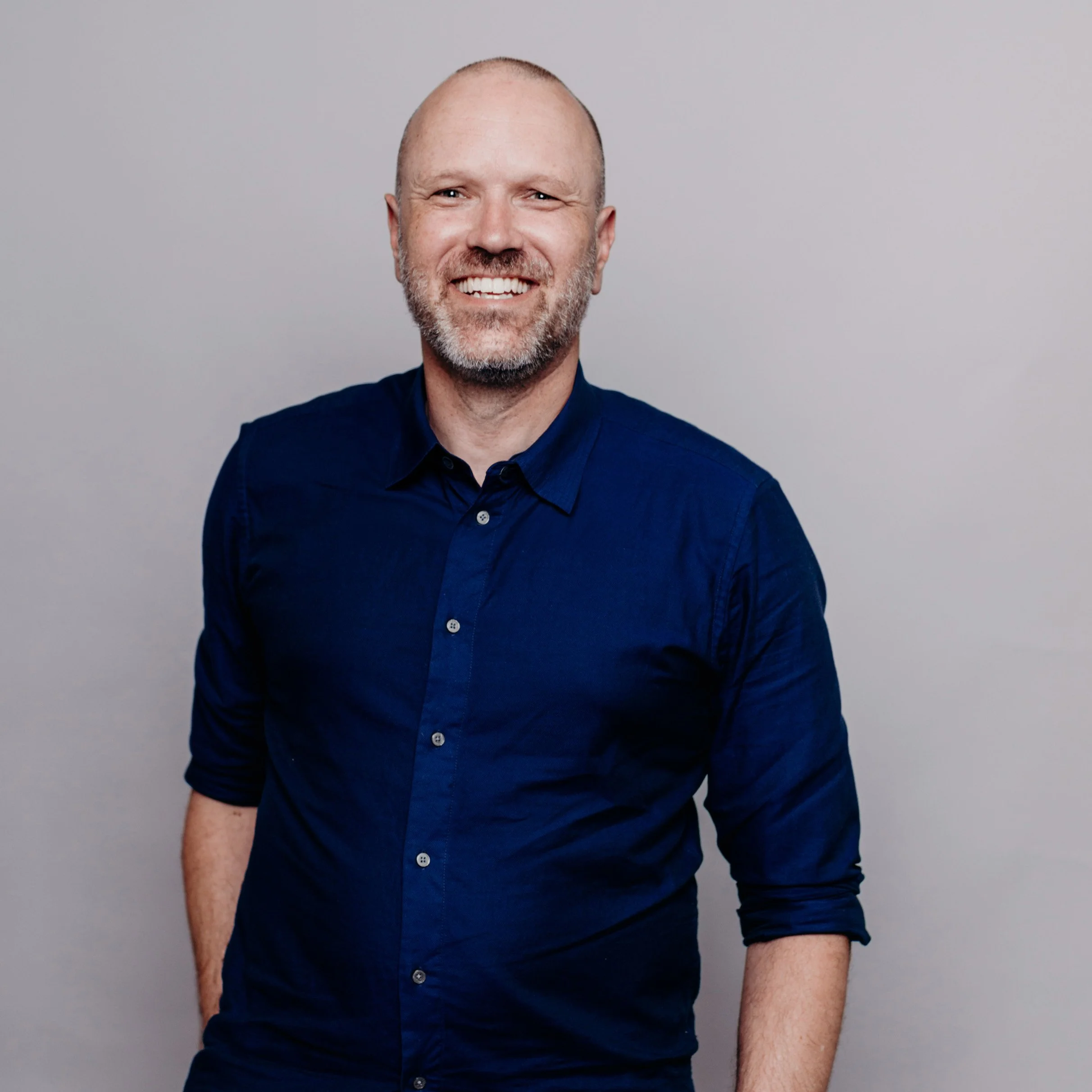 Smiling bald man 