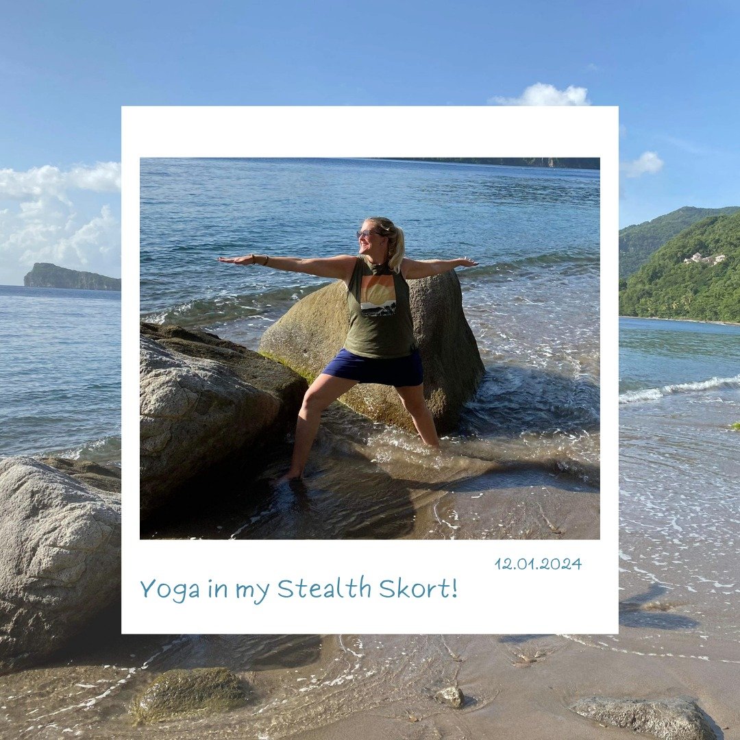 🌊✨ Embrace the flow and find your inner peace with every wave. Practicing yoga on the beach in our stealth skort from Cover Y'r Assets, feel the comfort, confidence, and freedom that our community celebrates. 🌸💪

Join us in this beautiful journey!