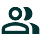 Icon of two stylized human figures, one with a circle head and another with a rounded head, overlapping in green.