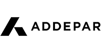 Addpar logo with stylized 'A' and company name in black text