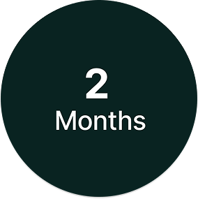 Green circular badge with white text that reads '2 Months'.