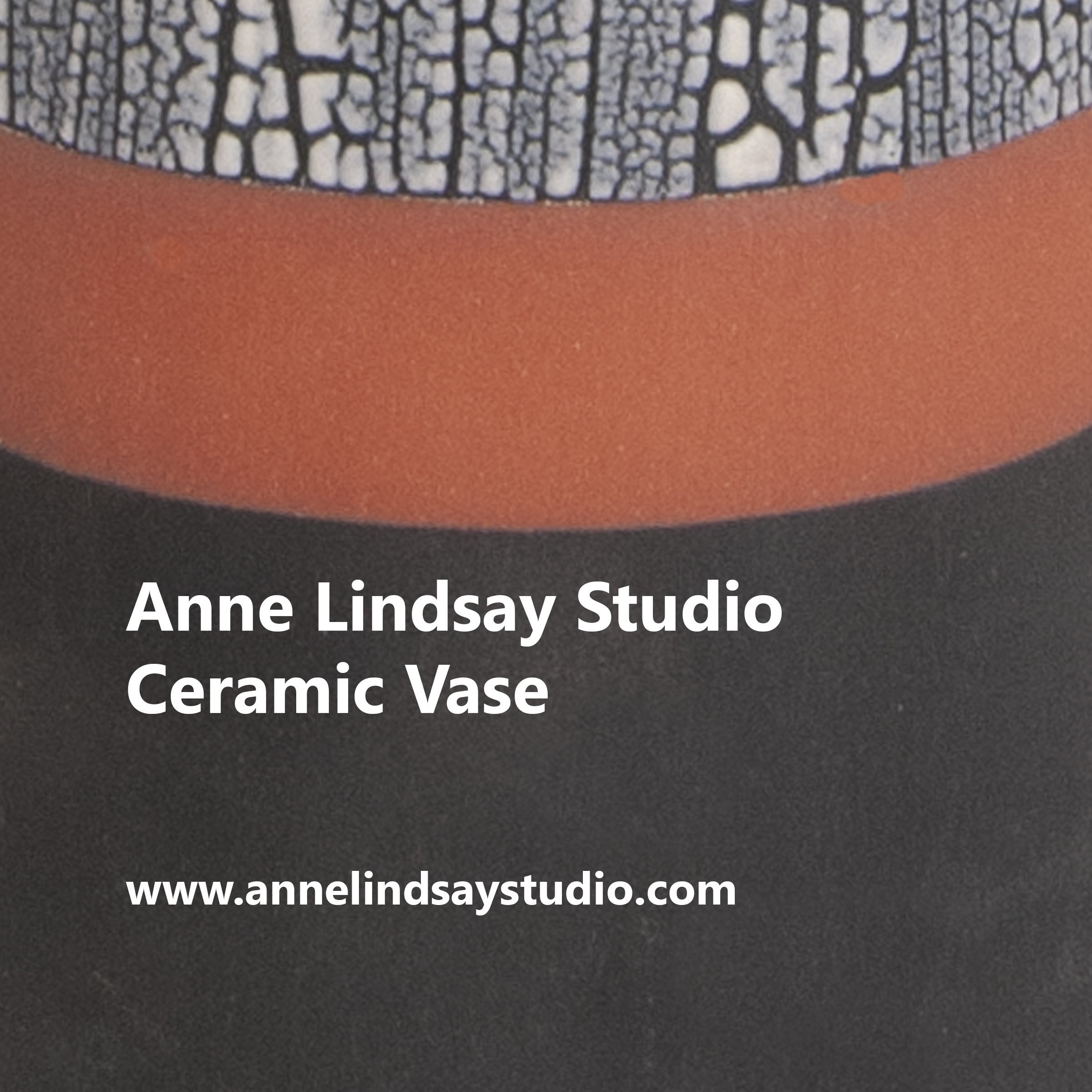 Ceramic black and white crackle painted terracotta vase
